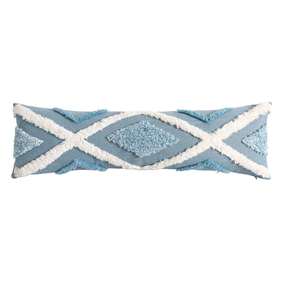 Blue Geometric Pattern Tufted Pillow Cover